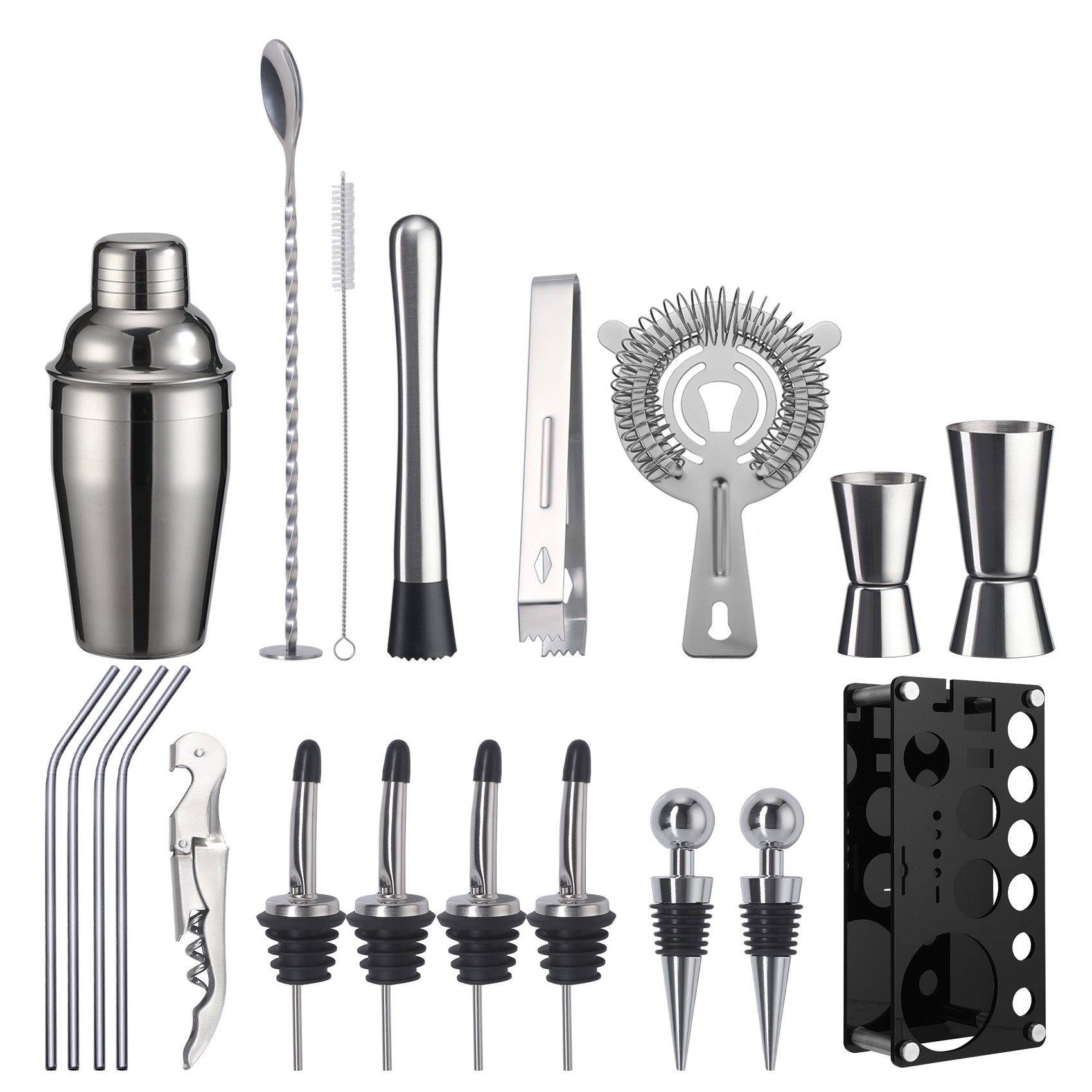 Black Acrylic Cocktail Shaker Bar Tools